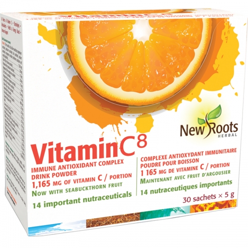 Vitamine C8 Poudre · 1 165 mg de vitamine C par portion - New Roots Herbal