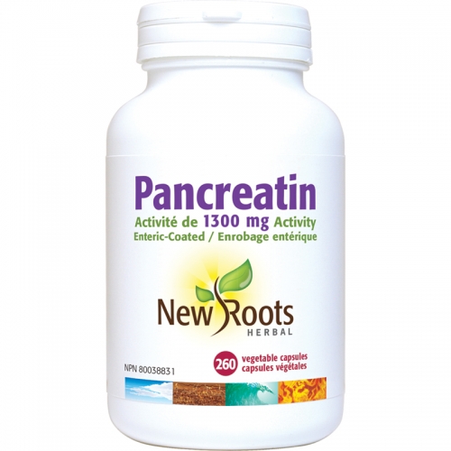 Pancreatin Equivalent to 1,300 mg Activity - New Roots Herbal