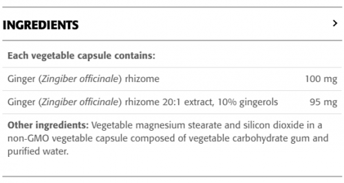 Ginger 195 mg 10% Gingerols - New Roots Herbal