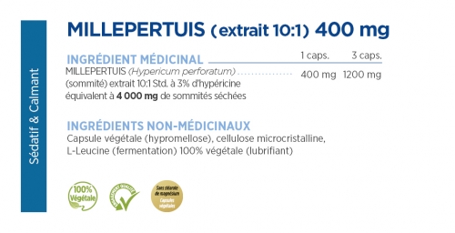 Millepertuis extrait 10:1 std. 0,3% hypéricine 400 mg