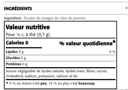 Poudre de vinaigre de cidre de pomme - New Roots Herbal
