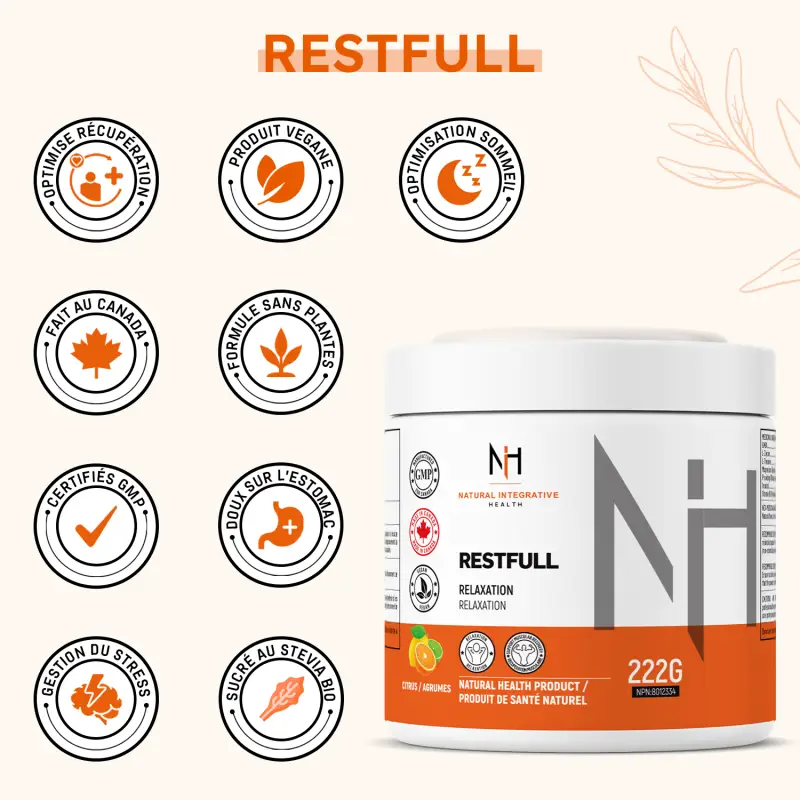 Restfull supplément en optimisation du sommeil et de l'anxiété