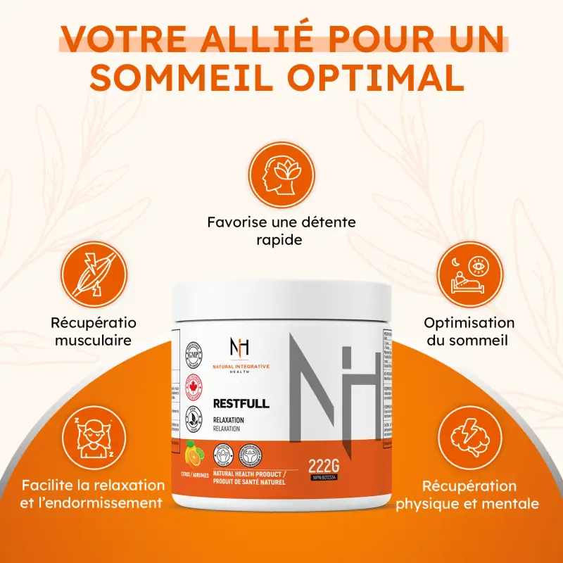 Restfull supplément en optimisation du sommeil et de l'anxiété